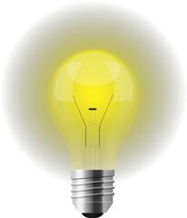 Realistic lightbulb clipart design illustration