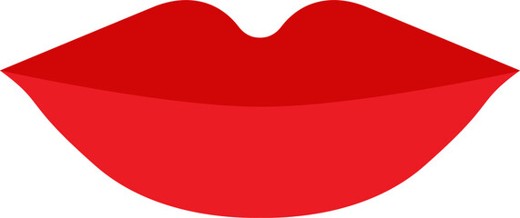 Fototapeta na wymiar Woman red lips clipart design illustration