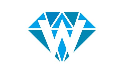 W diamond vector