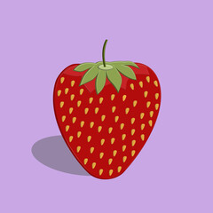 Fototapeta premium Strawberry icon vector cartoon illustration with purple color best for your decoration images