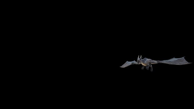 4K Dragon Flying animation.3840&times;2160.8 Second Long.Transparent Alpha video.