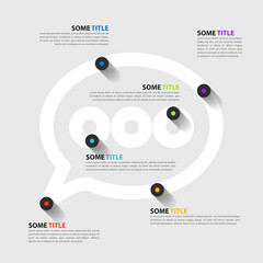 Infographic template. Chat bubble with 6 steps