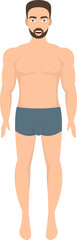 Man avatar and sportive character clipart illustration