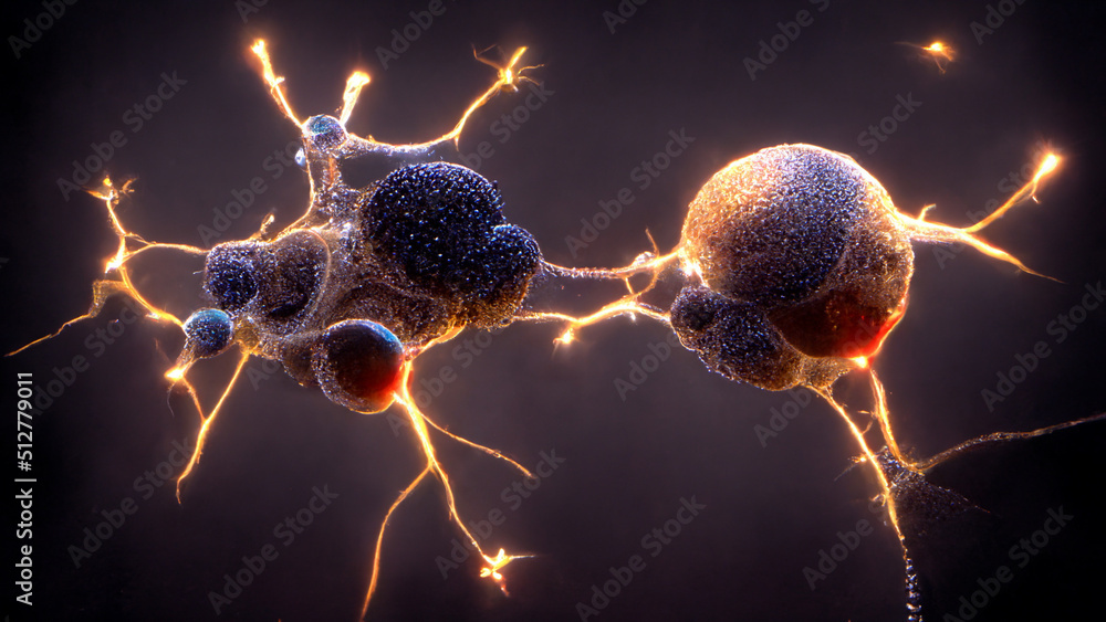 Aufkleber neurons firing electrical impulses and neurotransmitters into synapses between axons and dendrites 3