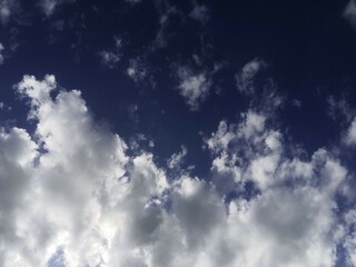 Cloudscape with blue sky and white clouds