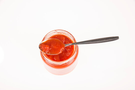 fresh strawberry homemade marmelade in closeup
