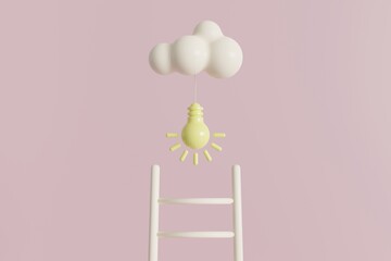 light bulb business concept.minimal abstract style.3d render illustration