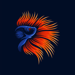 Fototapeta premium Betta Fish Logo Design Vector Template