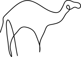 One line art of Camel.