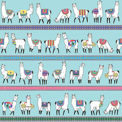 Llama alpaca seamless vector pattern © GooseFrol