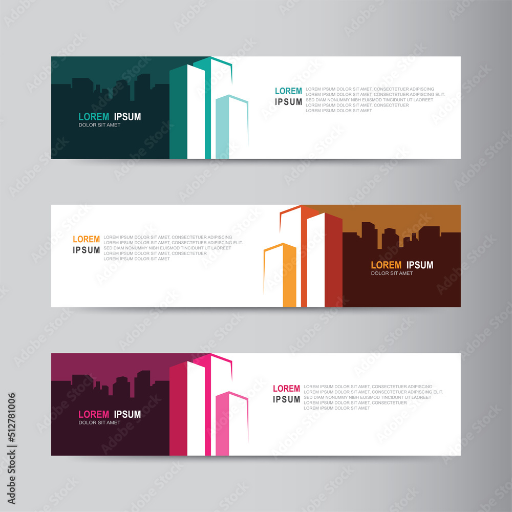 Poster vector abstract banner design web template
