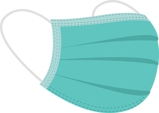 teal surgical mask with white ear loops clip art preview