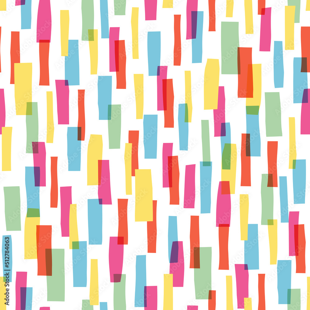 Poster Seamless abstract pattern with color strokes