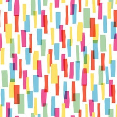 Seamless abstract pattern with color strokes
