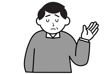 困り顔の中年男性