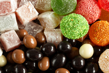 Delicious Turkish delights and chocolate candies