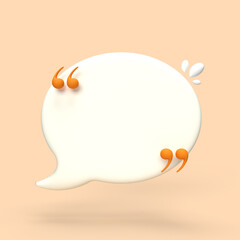 Illustration of speech bubble 3D render minimal concept.