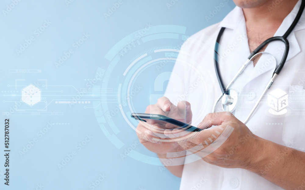 Poster unlock and gain access to the business data network using a doctor and finger scanning.