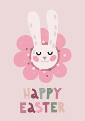 Obraz na płótnie Canvas Bunny flower poster