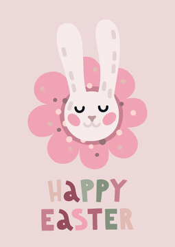 Bunny flower poster