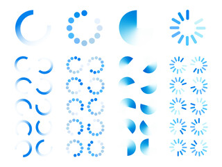 Loading icon for web design. Load symbol. Simple loader circle. Vector set. EPS10