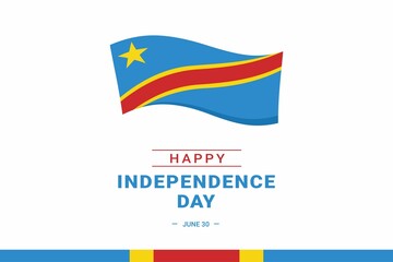 Congo Democratic Republic Independence Day. Vector Illustration. The illustration is suitable for banners, flyers, stickers, cards, etc.