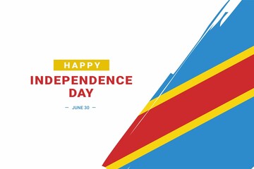 Congo Democratic Republic Independence Day. Vector Illustration. The illustration is suitable for banners, flyers, stickers, cards, etc.