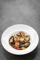 Frutti Di Mare mixed seafood tagliatelle with mussels, prawns and shrimp