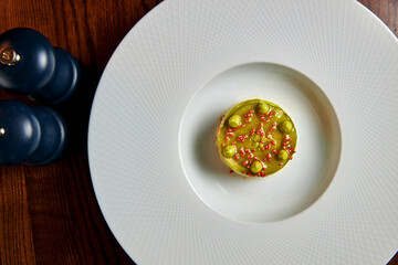 Summer salads with crabs, meet and fresh vegetable salad. Diet food. Top view