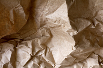 crumpled brown paper texture background