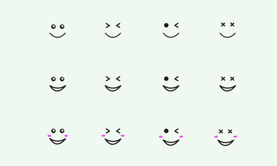  set of emoticons. set of smile icons. smiles or smiley or smiling vector. vector illustration.