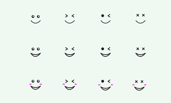  set of emoticons. set of smile icons. smiles or smiley or smiling vector. vector illustration.