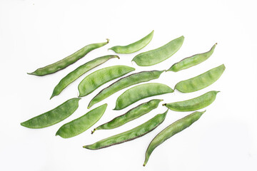 lima beans or sheem isolate on white.full depth of fild