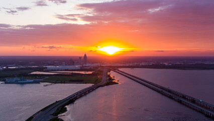 Sunset over Mobile Bay 