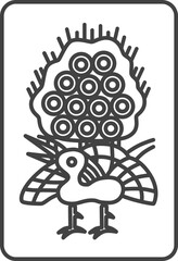 線画麻雀牌のイラストアイコン　一索