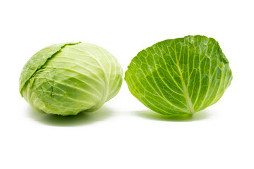 Fototapeta premium Fresh Cabbage isolated on white background.