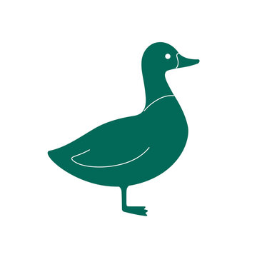 recommend clip art: Cute duck illustration - silhouette of bird. Vector illustration.