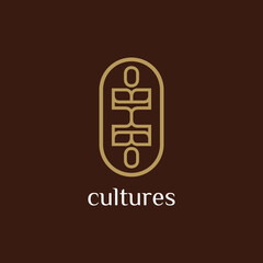 Abstract Ethnic Minimalist flat simple style identity logo mark. Premium logo vector for Company, Business, Brand Identity