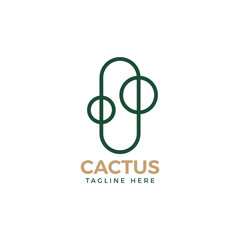 Cactus line art logo minimalist vector. tree features. this logo is decorative, modern, clean and simple.