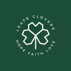 Clover line logo minimalist vector. tree features. this logo is decorative, modern, clean and simple.