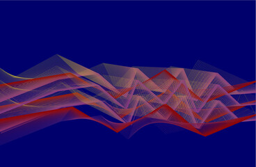 abstract blue background with red lines and blue background