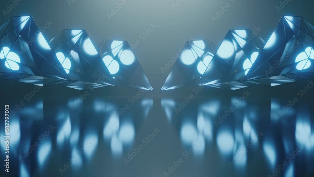 Poster fog scene with abstract geometry, 3d rendering.
