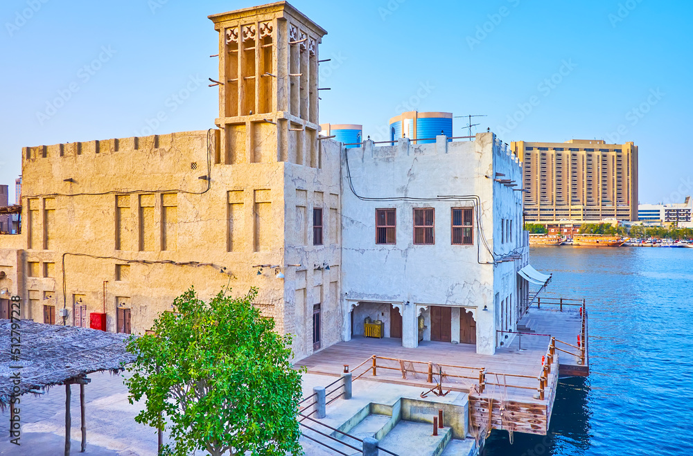 Wall mural Traditional Arabic architecture, Al Seef neighborhood, Dubai, UAE