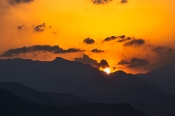 Sunset at Fewa Lake, Pokhara, Nepal