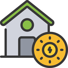 Solar Power Home Icon