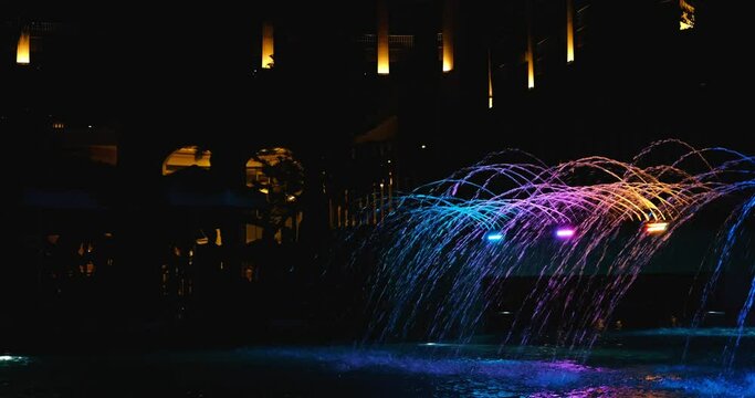 night lights and beautiful fountain