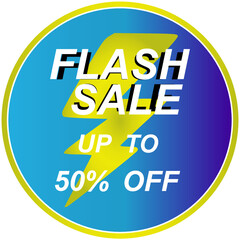 Flash sale banner 50% off, special limited offer