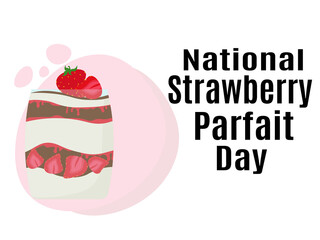 National Strawberry Parfait Day, idea for a poster, banner, flyer or postcard