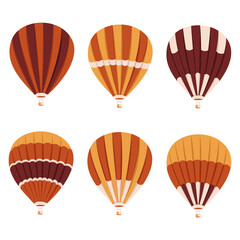 Obraz premium Set of bright colorful hot air balloons.