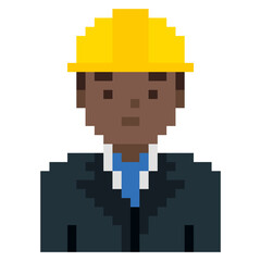 Obraz premium Architect avatar job and profession. Pixel vector illustration. Icon graphic.